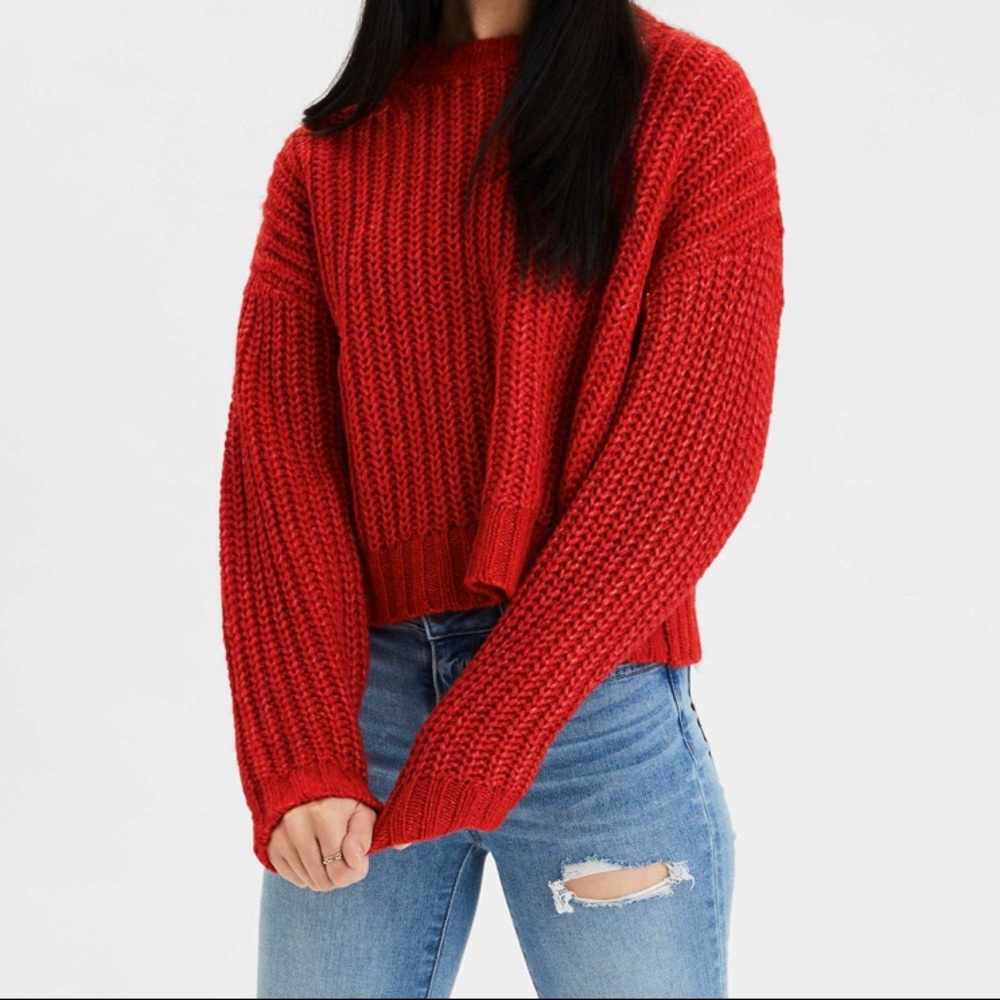 American Eagle Red Knit Sweater 🍓